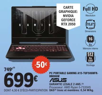 PC PORTABLE GAMING A15-TUF506NFR-HN006W