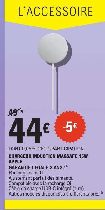 CHARGEUR INDUCTION MAGSAFE 15W APPLE