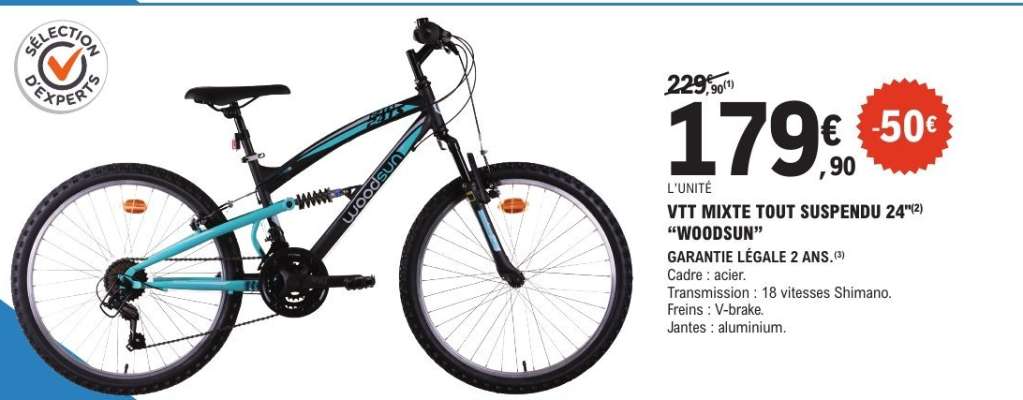 VTT MIXTE TOUT SUSPENDU 24" "WOODSUN"