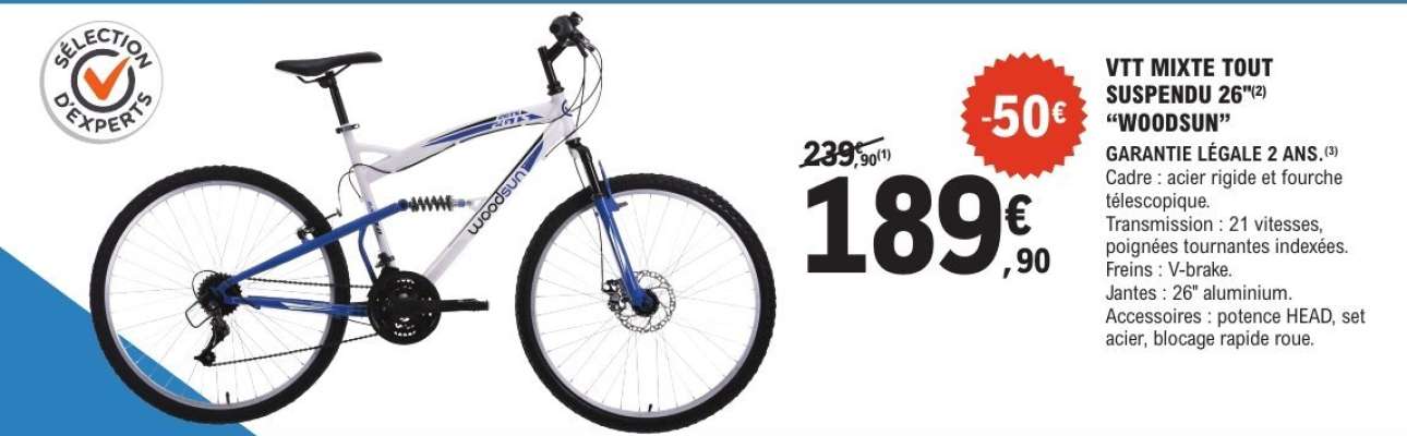 VTT MIXTE TOUT SUSPENDU 26" "WOODSUN"