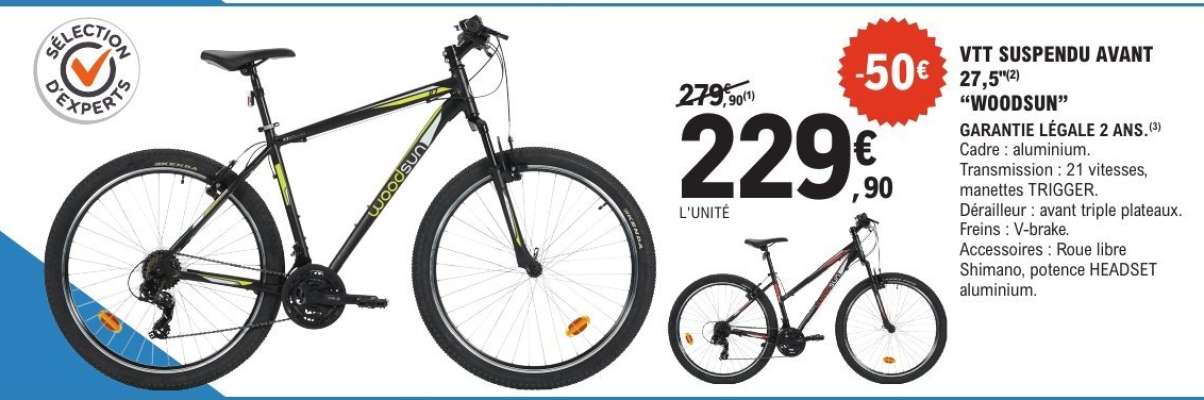 VTT SUSPENDU AVANT 27,5" "WOODSUN"