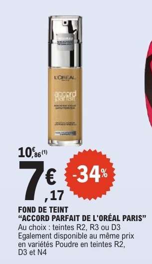 FOND DE TEINT “ACCORD PARFAIT DE L'ORÉAL PARIS”