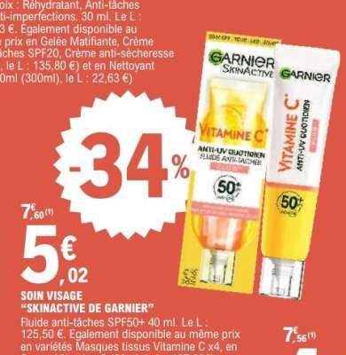 SOIN VISAGE 'SKINACTIVE DE GARNIER'