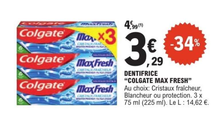DENTIFRICE "COLGATE MAX FRESH"