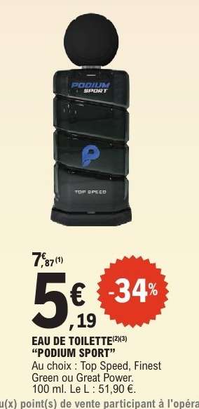 EAU DE TOILETTE “PODIUM SPORT”