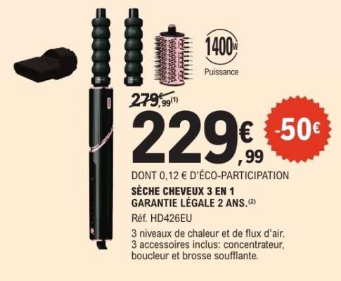 SÈCHE CHEVEUX 3 EN 1