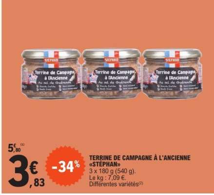 TERRINE DE CAMPAGNE À L'ANCIENNE «STÉPHAN»