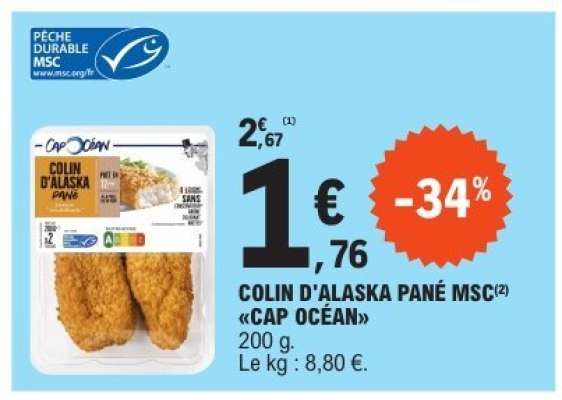 COLIN D’ALASKA PANÉ MSC CAP OCEAN