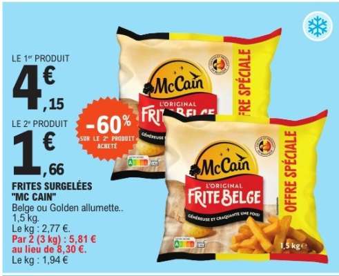Frites surgelées MC CAIN