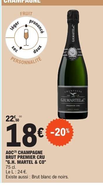 AOC CHAMPAGNE BRUT PREMIER CRU "G.H. MARTEL & CO"