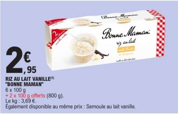 RIZ AU LAIT VANILLE "BONNE MAMAN"