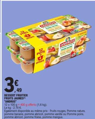 DESSERT FRUITIER FRUITS JAUNES
