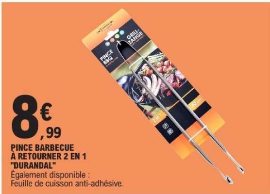PINCE BARBECUE À RETOURNER 2 EN 1 "DURANDAL"