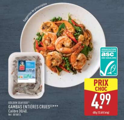 GOLDEN SEAFOOD® GAMBAS ENTIÈRES CRUES