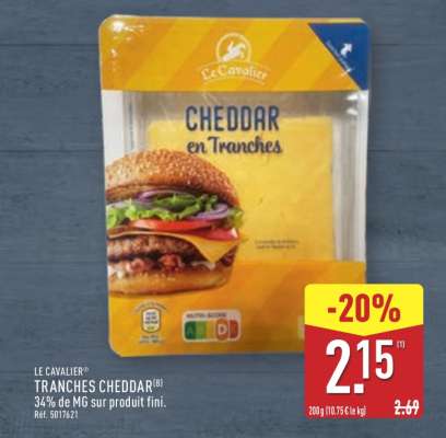 LE CAVALIER TRANCHES CHEDDAR