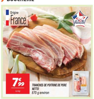 Tranches de Poitrine de Porc