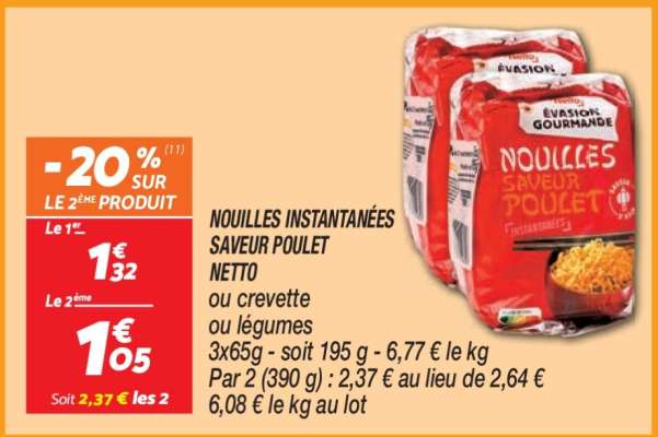 Nouilles Instantanées Saveur Poulet