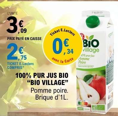 100% PUR JUS BIO “BIO VILLAGE”