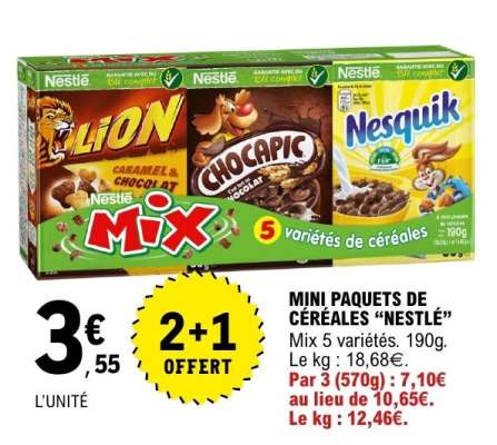 MINI PAQUETS DE CÉRÉALES “NESTLÉ”