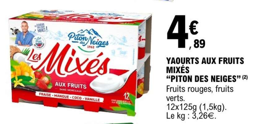 YAOURTS AUX FRUITS MIXÉS “PITON DES NEIGES”