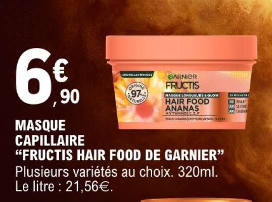 Masque Capillaire "Fructis Hair Food de Garnier"