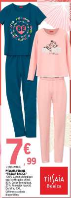 L'ENSEMBLE PYJAMA FEMME 'TISSAIA BASICS'