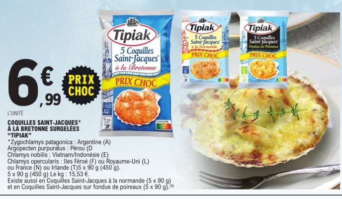 Coquilles Saint-Jacques À La Bretonne Surgelées Tipiak