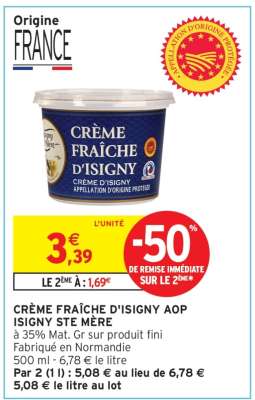 CRÈME FRAÎCHE D'ISIGNY AOP ISIGNY STE MÈRE