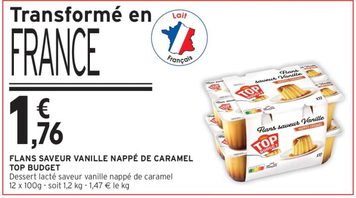 FLANS SAVEUR VANILLE NAPPÉ DE CARAMEL TOP BUDGET