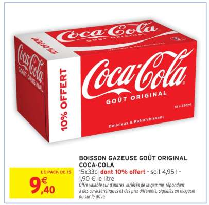 BOISSON GAZEUSE GOÛT ORIGINAL COCA-COLA