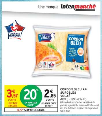 CORDON BLEU X4 SURGELÉS VOLAILÉ