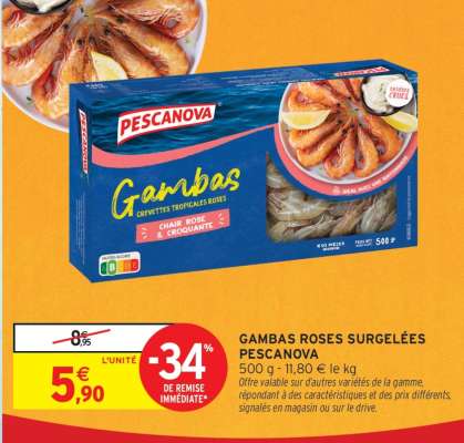 Gambas Roses Surgelées Pescanova