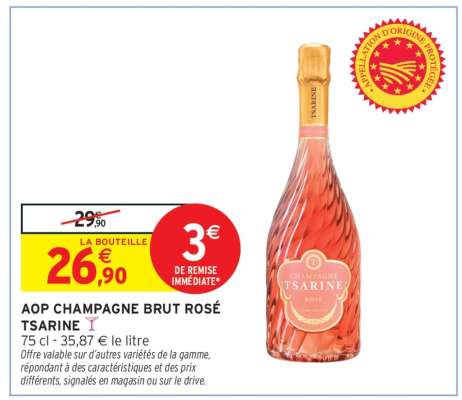 AOP CHAMPAGNE BRUT ROSÉ TSARINE