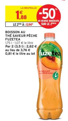 Boisson au thé saveur pêche FuzeTea