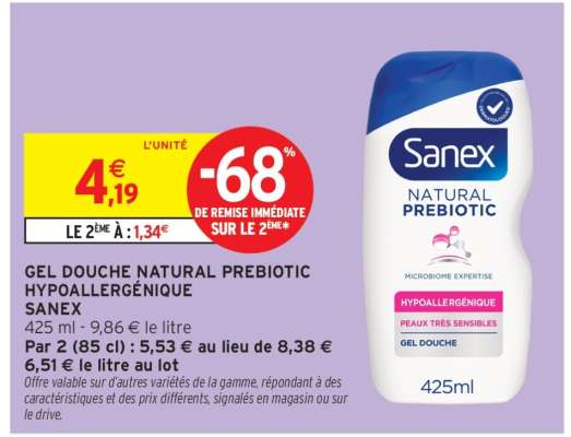 Sanex Natural Prebiotic Hypoallergénique