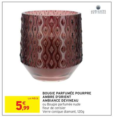 Bougie parfumée pourpre Ambre d'Orient Ambiance Devineau
