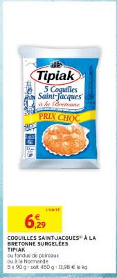 COQUILLES SAINT-JACQUES® À LA BRETONNE SURGELÉES TIPIAK