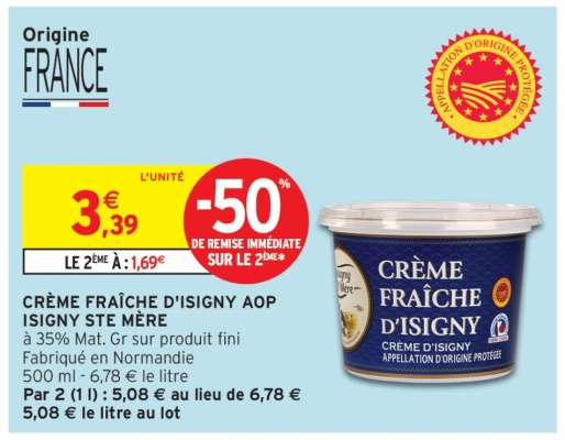 CRÈME FRAÎCHE D'ISIGNY AOP ISIGNY STE MÈRE
