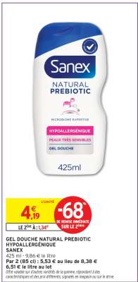 GEL DOUCHE NATURAL PREBIOTIC
HYPOALLERGÉNIQUE