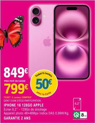 IPHONE 16 128GO APPLE