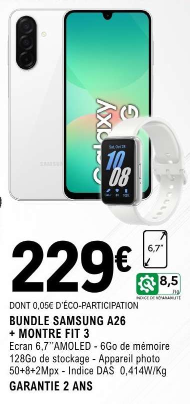 BUNDLE SAMSUNG A26 + MONTRE FIT 3