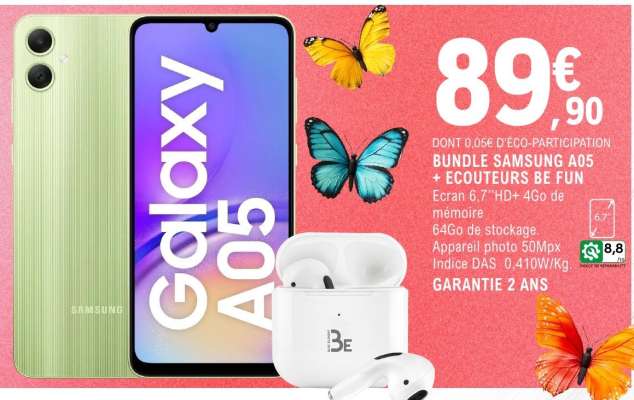 Bundle Samsung A05 + Écouteurs Be Fun