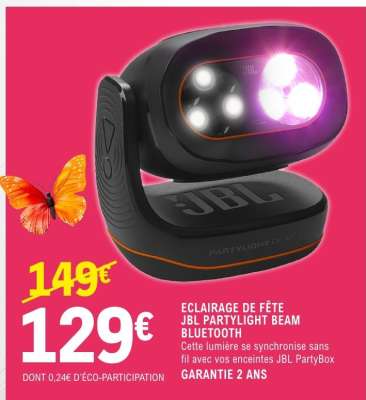 ECLAIRAGE DE FÊTE JBL PARTYLIGHT BEAM BLUETOOTH