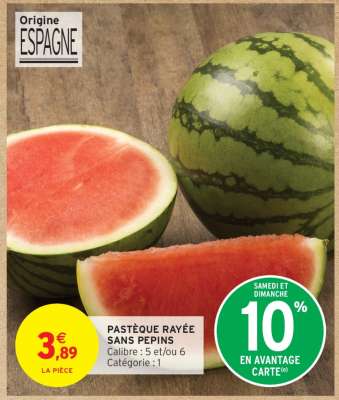 PASTEQUE RAYÉE SANS PEPINS