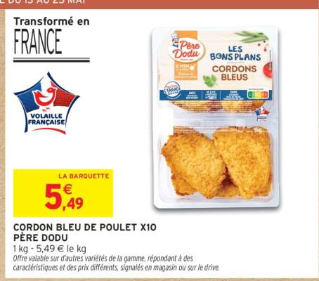 Cordon Bleu de Poulet X10 Père Dodu