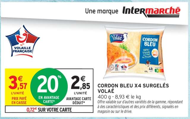 CORDON BLEU X4 SURGELÉS VOLAILÉ