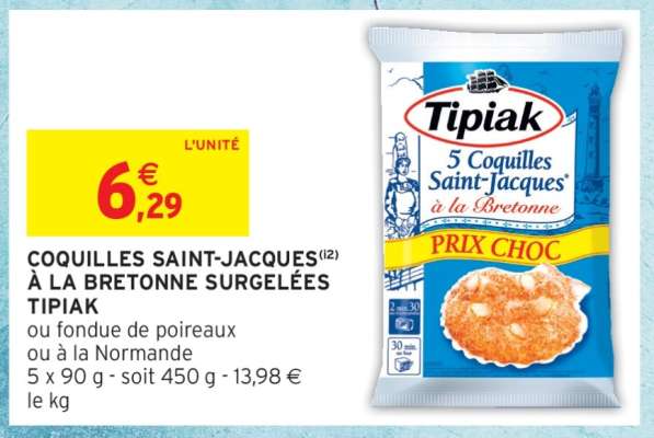 Coquilles Saint-Jacques À La Bretonne Surgelées Tipiak