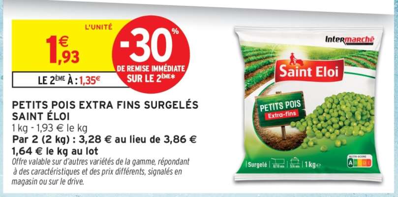PETITS POIS EXTRA FINS SURGELÉS SAINT ÉLOI