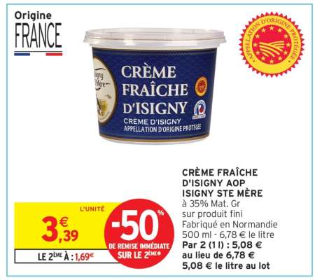 CRÈME FRAÎCHE D'ISIGNY AOP ISIGNY STE MÈRE