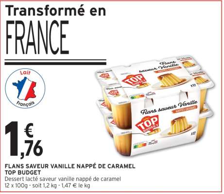 FLANS SAVEUR VANILLE NAPPÉ DE CARAMEL TOP BUDGET